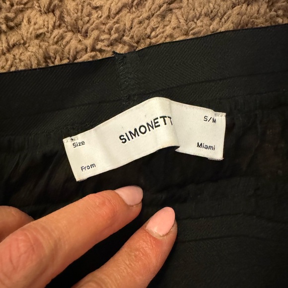 Simonett Flare Pants Underpants Crinkled Sheer Black Coverup Size S M $109 - Picture 3 of 7
